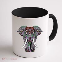 Henna Stylish Artistic Save The Elephants Wildlife Coffee Mug thumb 1