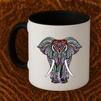 Henna Stylish Artistic Save The Elephants Wildlife Coffee Mug thumb 2