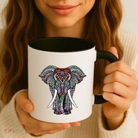 Henna Stylish Artistic Save The Elephants Wildlife Coffee Mug thumb 3