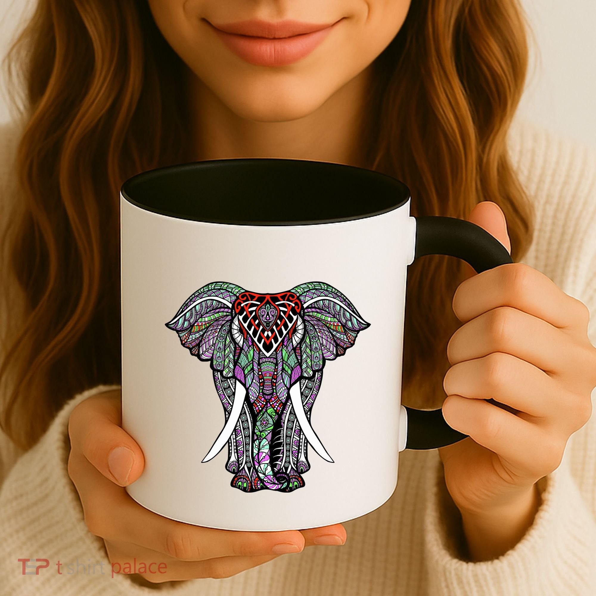 Henna Stylish Artistic Save The Elephants Wildlife Coffee Mug