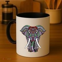 Henna Stylish Artistic Save The Elephants Wildlife Coffee Mug thumb 4