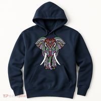 Henna Stylish Artistic Save The Elephants Wildlife Hoodie thumb 0
