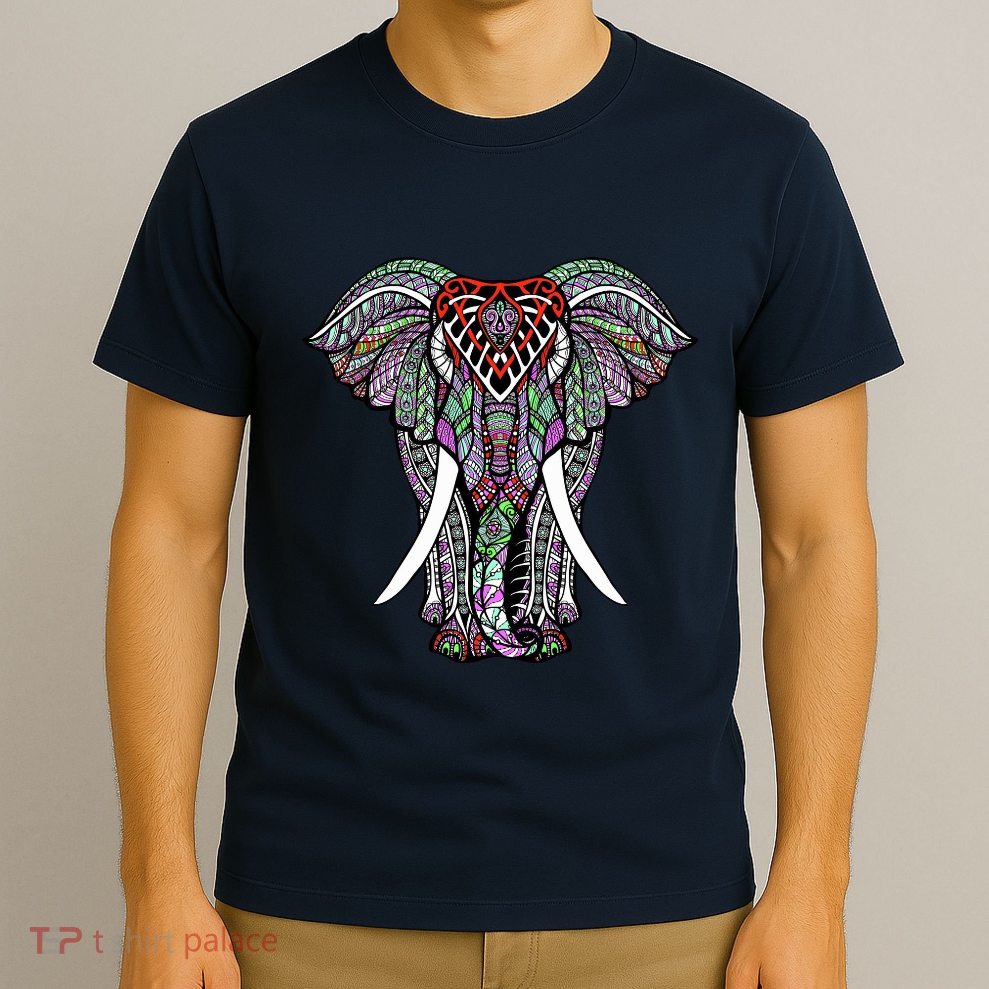 Henna Stylish Artistic Save The Elephants Wildlife T-Shirt
