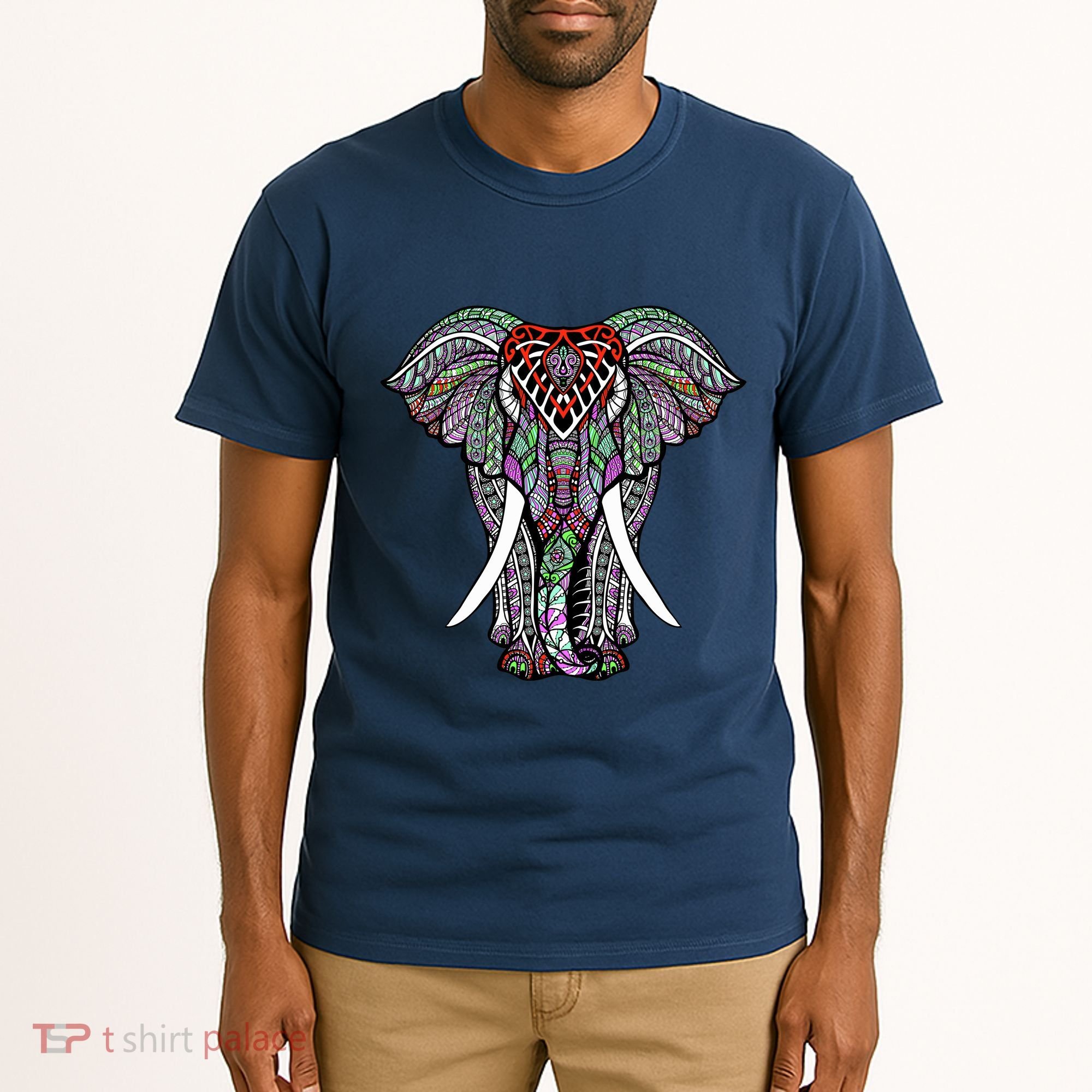 Henna Stylish Artistic Save The Elephants Wildlife Tall T-Shirt