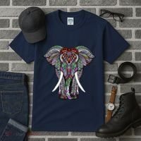 Henna Stylish Artistic Save The Elephants Wildlife Tall T-Shirt thumb 3