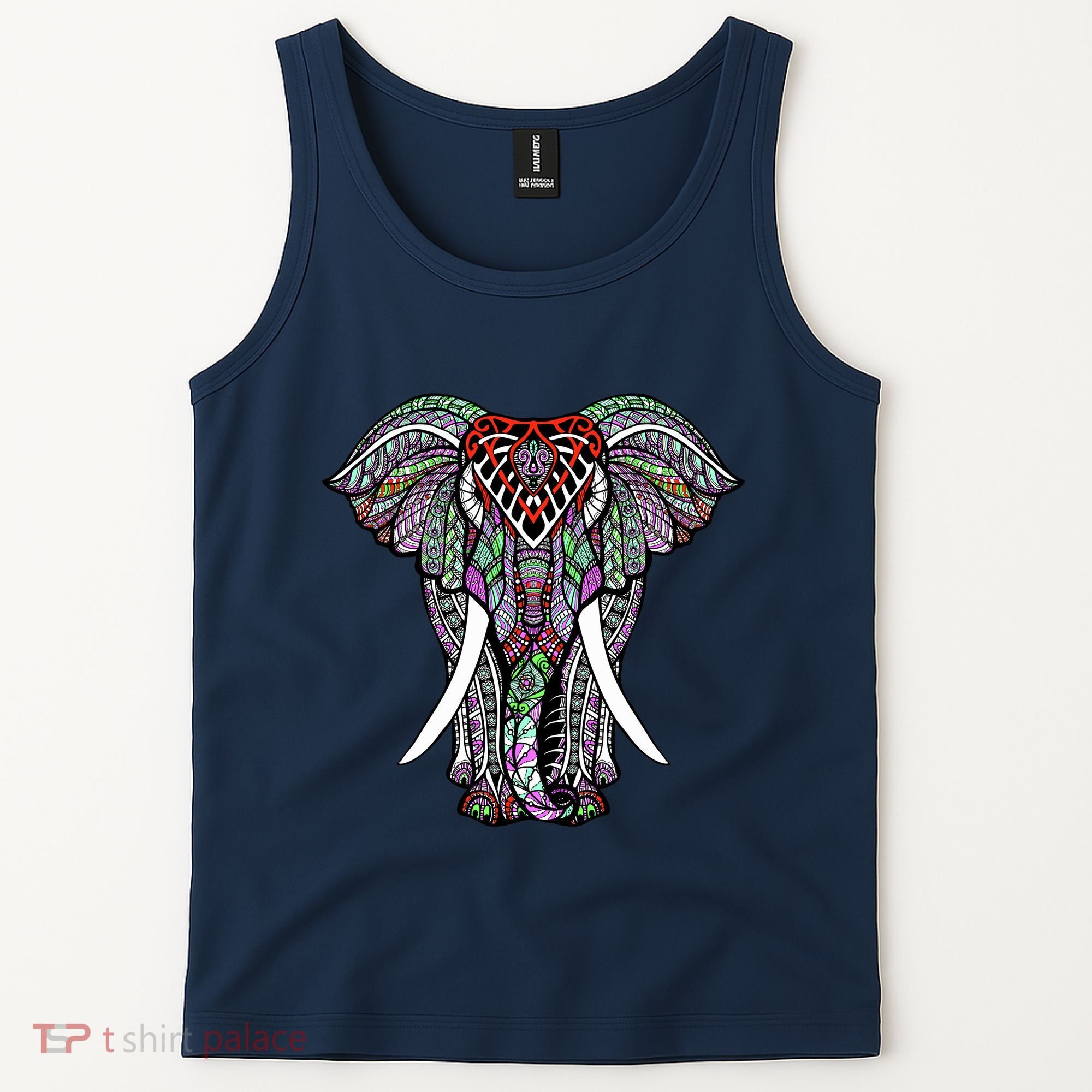 Henna Stylish Artistic Save The Elephants Wildlife Tank Top