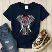 Henna Stylish Artistic Save The Elephants Wildlife Women's T-Shirt thumb 3