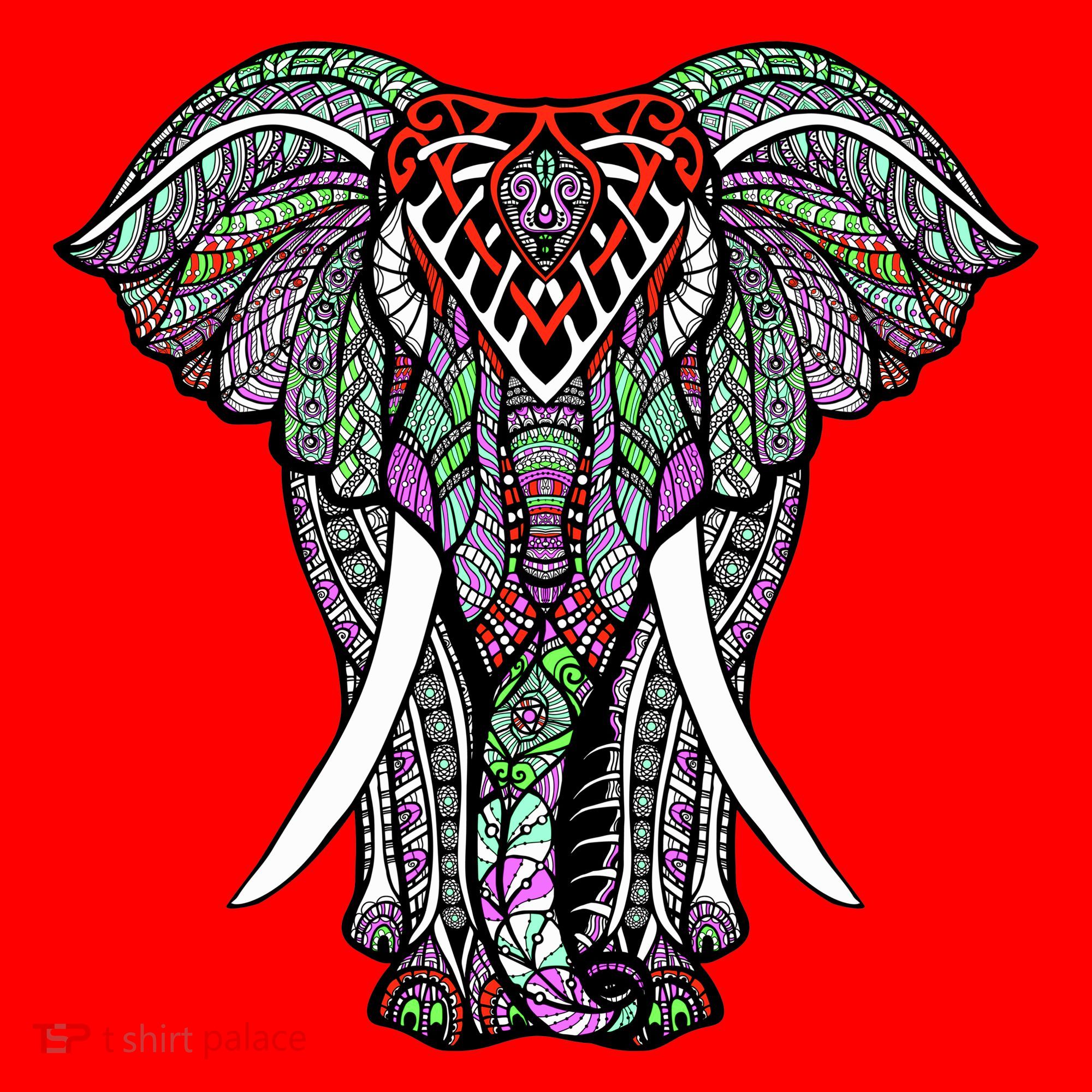 Henna Stylish Artistic Save The Elephants Wildlife Santa Hat