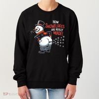 How Snowflakes Are Made Funny Winter Snowman Women's Sweatshirt thumb 0