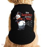 How Snowflakes Are Made Funny Winter Snowman Doggie Tank thumb 0