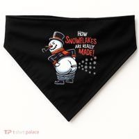How Snowflakes Are Made Funny Winter Snowman USA-Made Doggie Bandana thumb 0