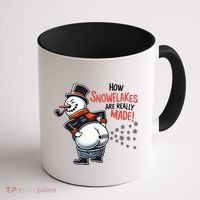 How Snowflakes Are Made Funny Winter Snowman Coffee Mug thumb 1