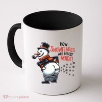 How Snowflakes Are Made Funny Winter Snowman Coffee Mug thumb 0