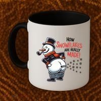 How Snowflakes Are Made Funny Winter Snowman Coffee Mug thumb 2