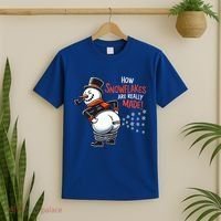 How Snowflakes Are Made Funny Winter Snowman T-Shirt thumb 2