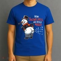 How Snowflakes Are Made Funny Winter Snowman T-Shirt thumb 3