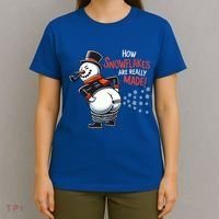 How Snowflakes Are Made Funny Winter Snowman T-Shirt thumb 4