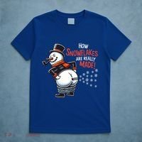 How Snowflakes Are Made Funny Winter Snowman T-Shirt thumb 5