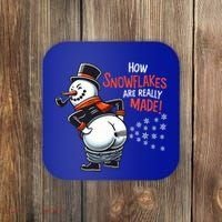 How Snowflakes Are Made Funny Winter Snowman Coaster thumb 0