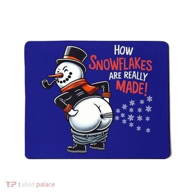 How Snowflakes Are Made Funny Winter Snowman Mousepad
