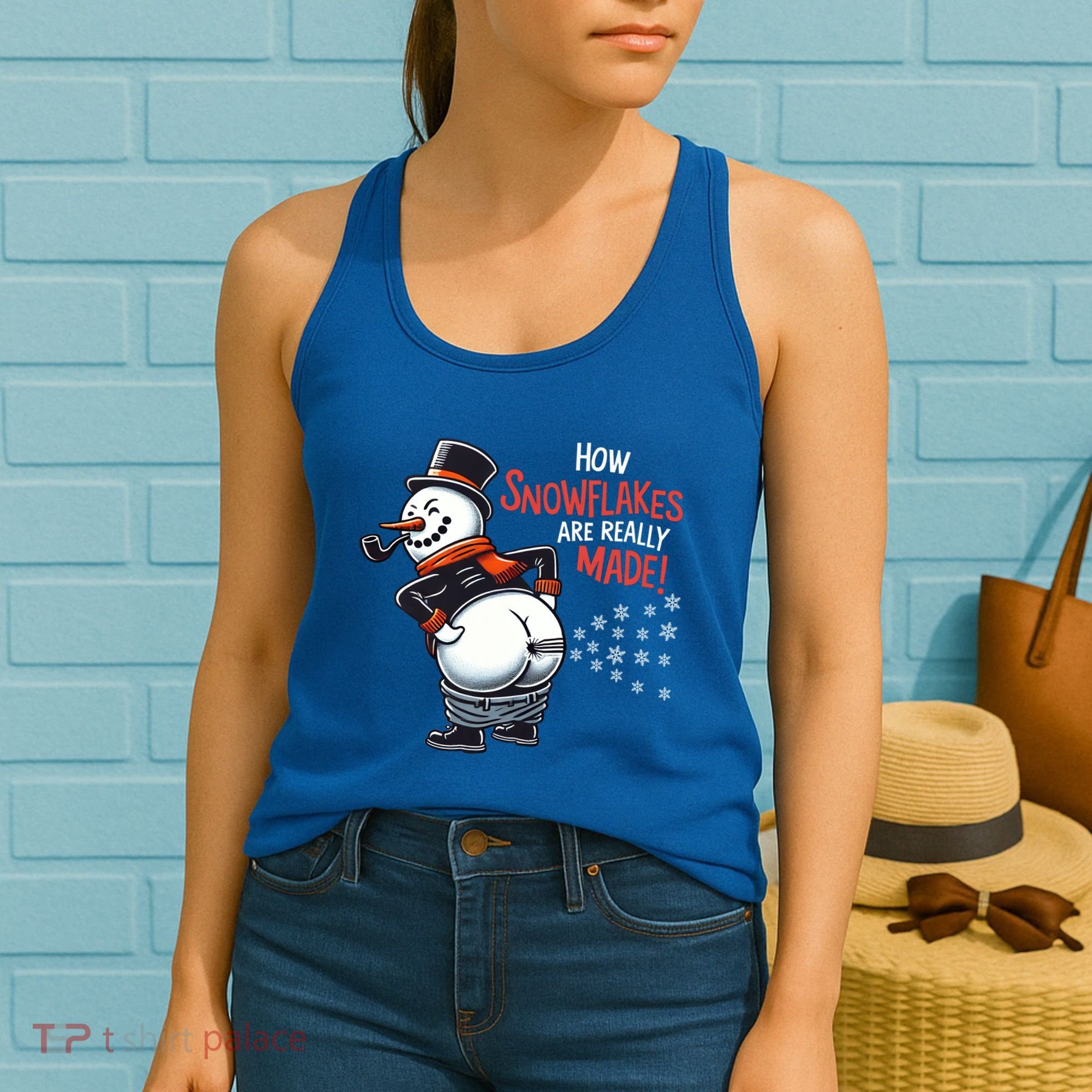 How Snowflakes Are Made Funny Winter Snowman Women's Tank Top