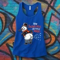 How Snowflakes Are Made Funny Winter Snowman Women's Tank Top thumb 3