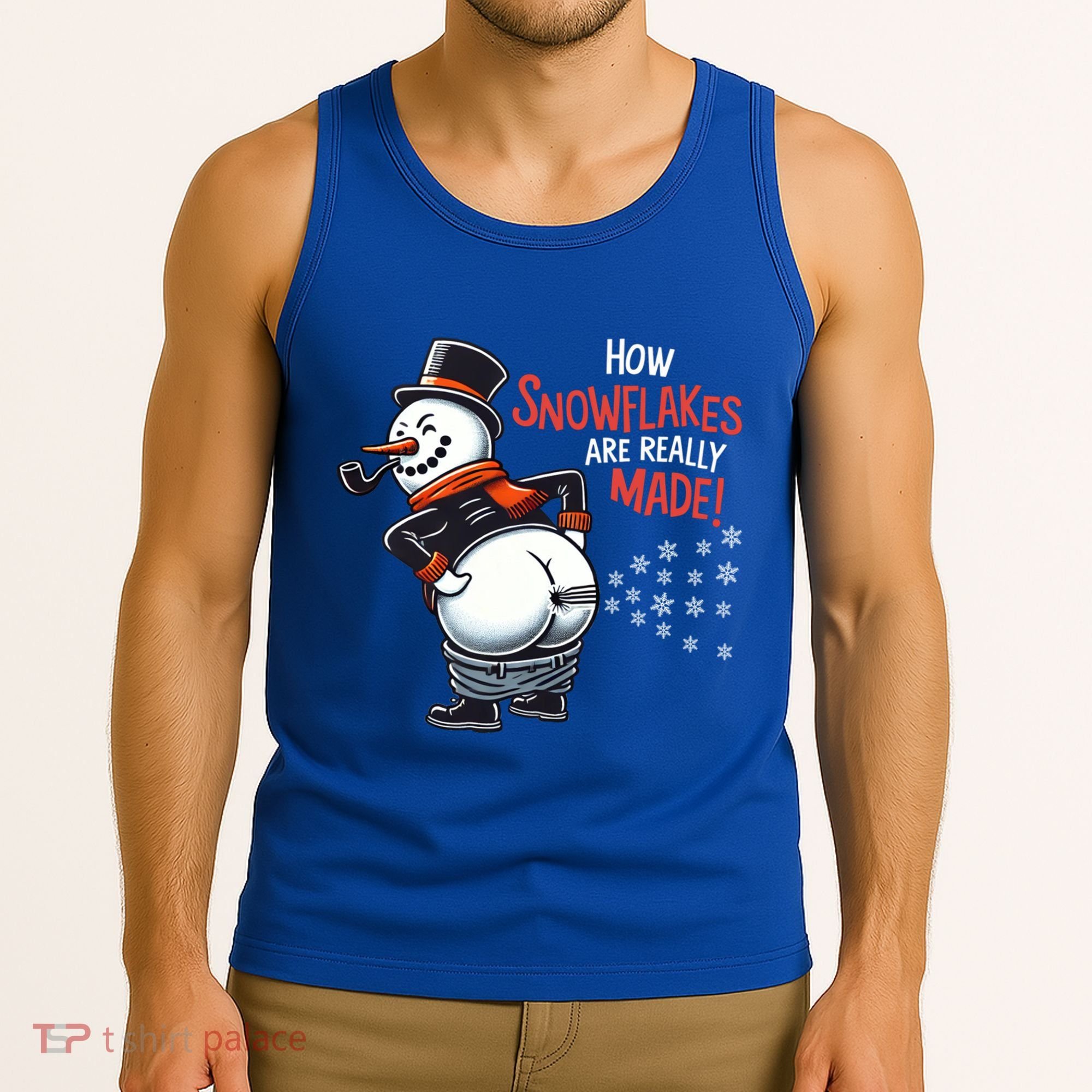 How Snowflakes Are Made Funny Winter Snowman Tank Top