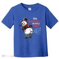 How Snowflakes Are Made Funny Winter Snowman Toddler T-Shirt thumb 0
