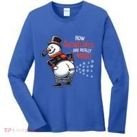How Snowflakes Are Made Funny Winter Snowman Women's Long Sleeve Shirt thumb 0