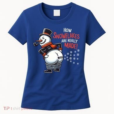 How Snowflakes Are Made Funny Winter Snowman Women's T-Shirt