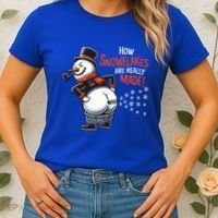 How Snowflakes Are Made Funny Winter Snowman Women's T-Shirt thumb 2