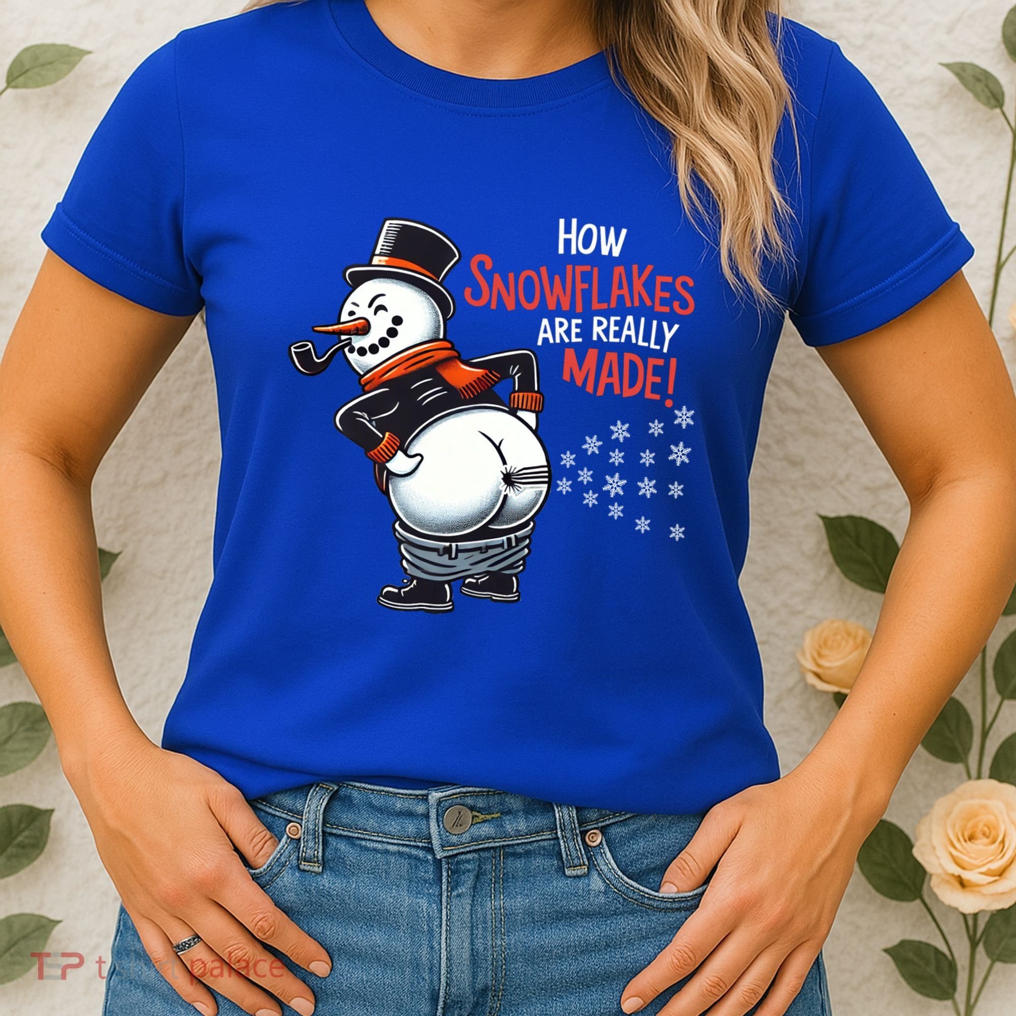 How Snowflakes Are Made Funny Winter Snowman Women's T-Shirt