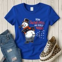 How Snowflakes Are Made Funny Winter Snowman Women's T-Shirt thumb 3