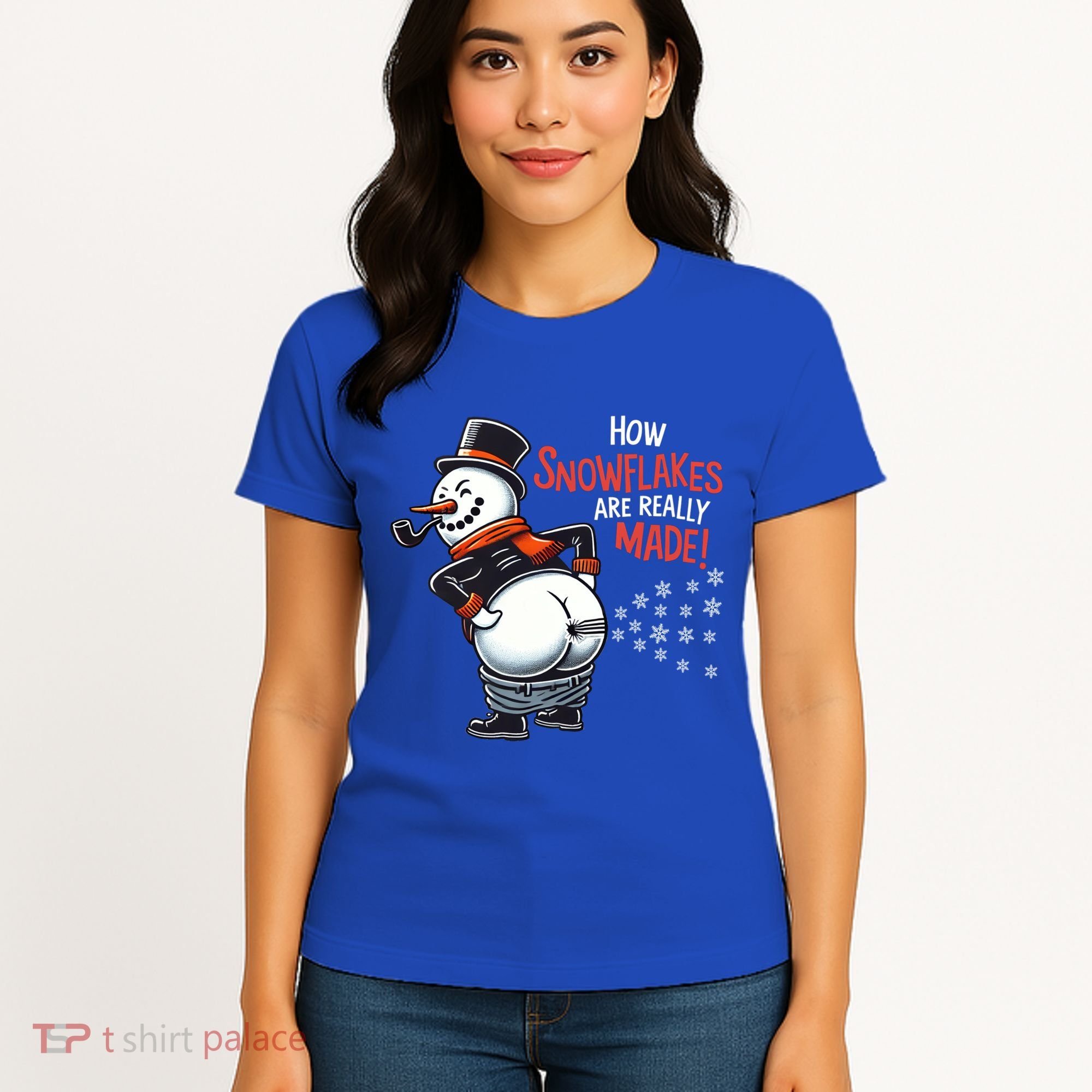 How Snowflakes Are Made Funny Winter Snowman Women's T-Shirt