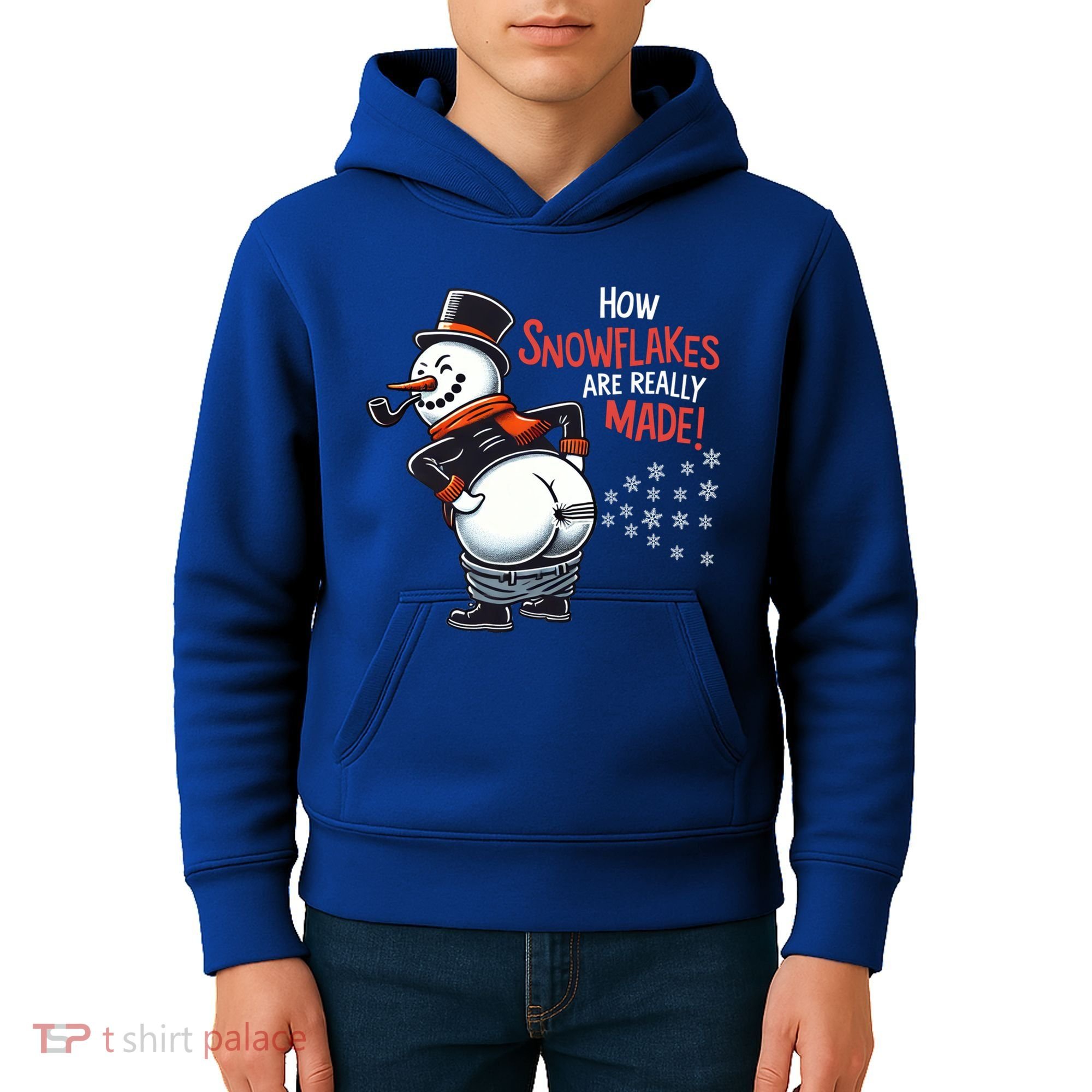 How Snowflakes Are Made Funny Winter Snowman Kids Hoodie