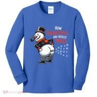 How Snowflakes Are Made Funny Winter Snowman Kids Long Sleeve Shirt thumb 0