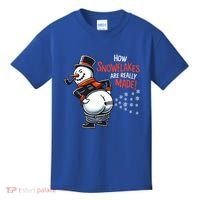 How Snowflakes Are Made Funny Winter Snowman Kids T-Shirt thumb 0