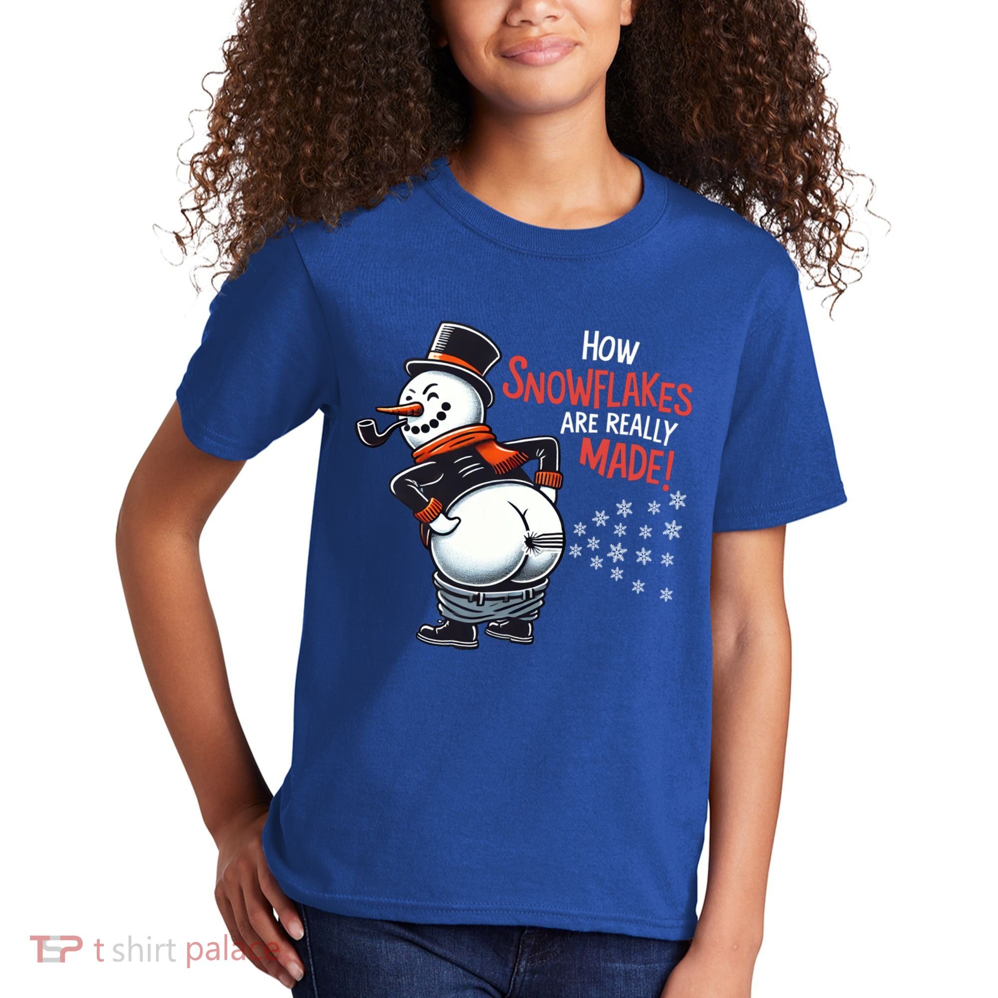 How Snowflakes Are Made Funny Winter Snowman Kids T-Shirt