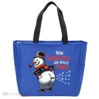 How Snowflakes Are Made Funny Winter Snowman Tote Bag thumb 0