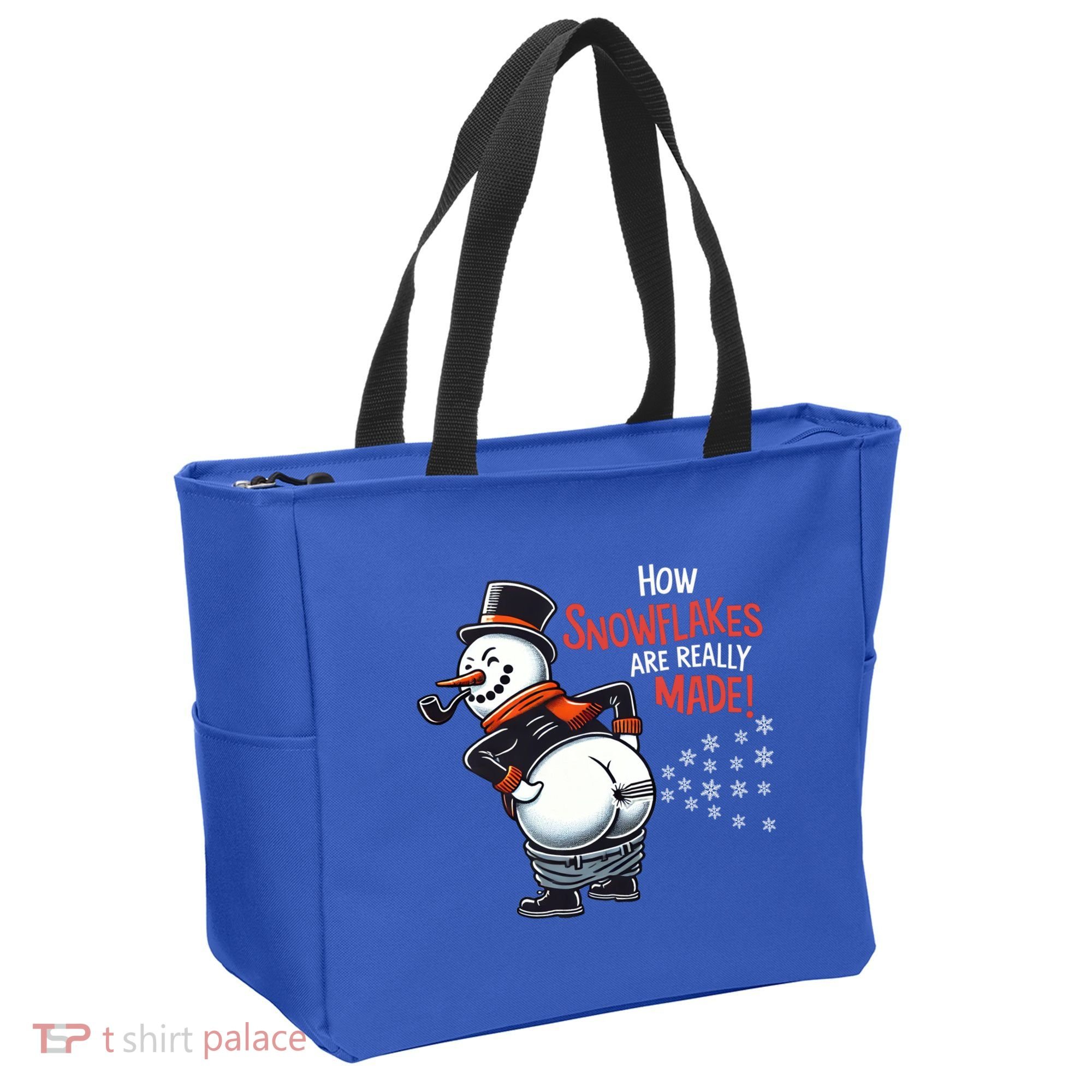 How Snowflakes Are Made Funny Winter Snowman Tote Bag