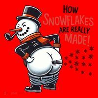 How Snowflakes Are Made Funny Winter Snowman Santa Hat thumb 1