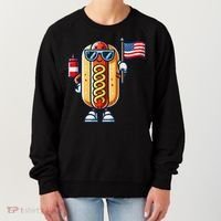 Hotdog Sunglasses American Flag Women's Sweatshirt thumb 0