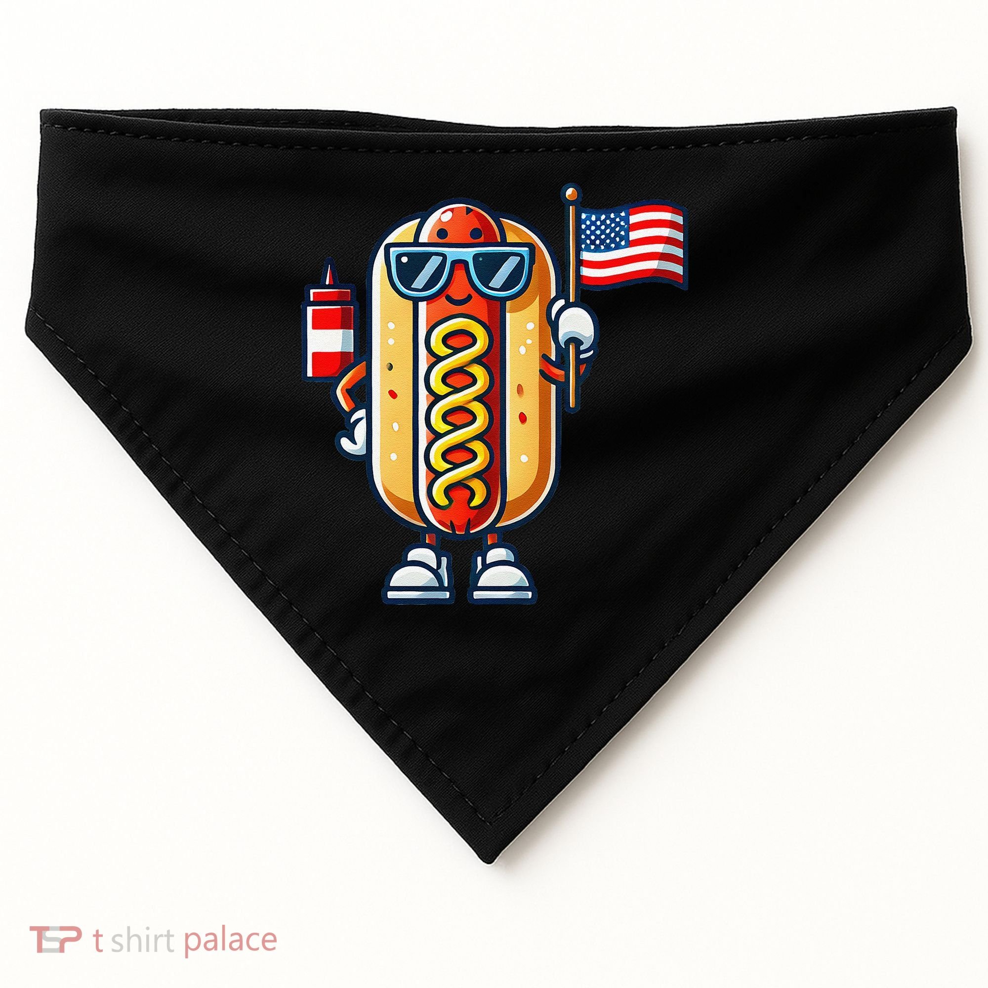 Hotdog Sunglasses American Flag USA-Made Doggie Bandana