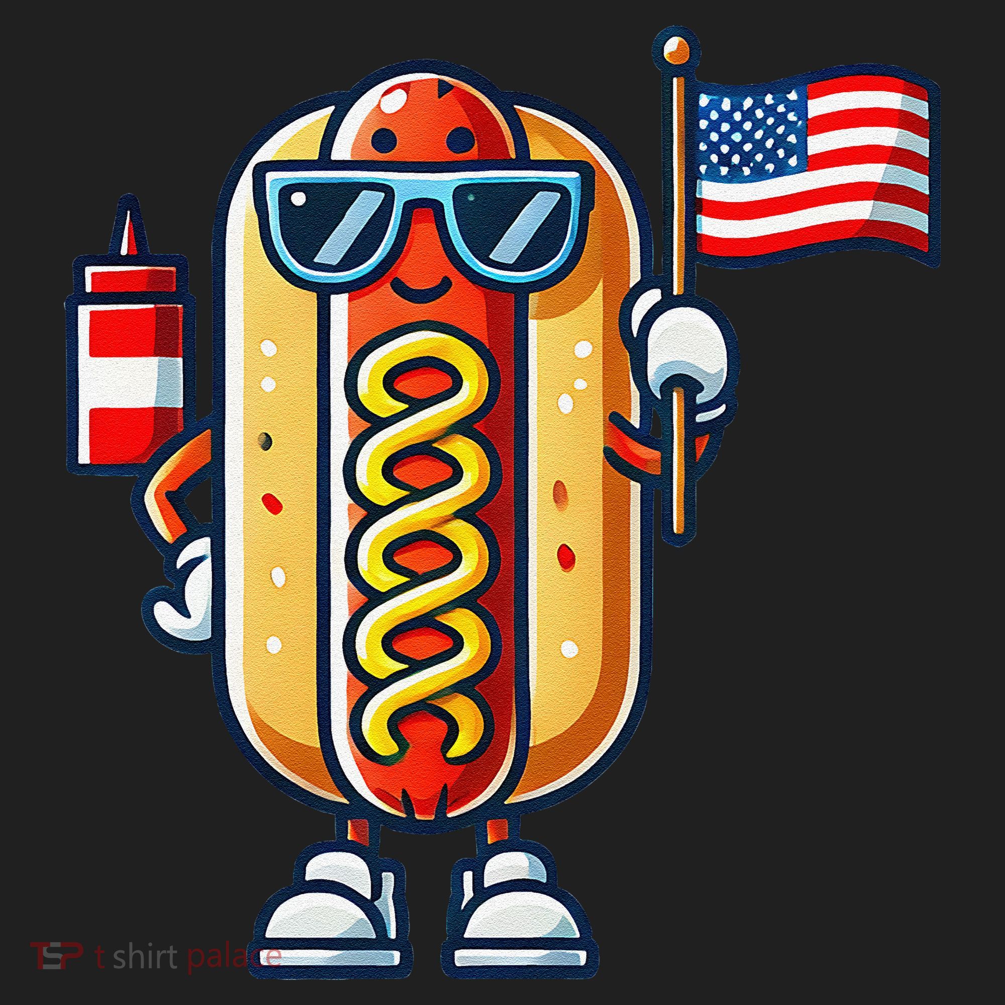 Hotdog Sunglasses American Flag Beanie