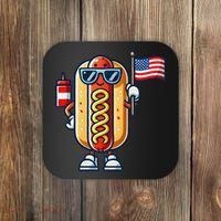 Hotdog Sunglasses American Flag Coaster thumb 0