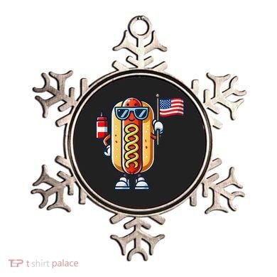 Hotdog Sunglasses American Flag Ornament