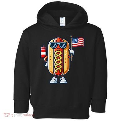 Hotdog Sunglasses American Flag Toddler Hoodie