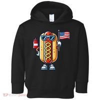 Hotdog Sunglasses American Flag Toddler Hoodie thumb 0
