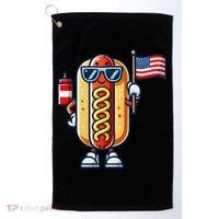 Hotdog Sunglasses American Flag Golf Towel thumb 0