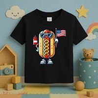 Hotdog Sunglasses American Flag Toddler T-Shirt thumb 3